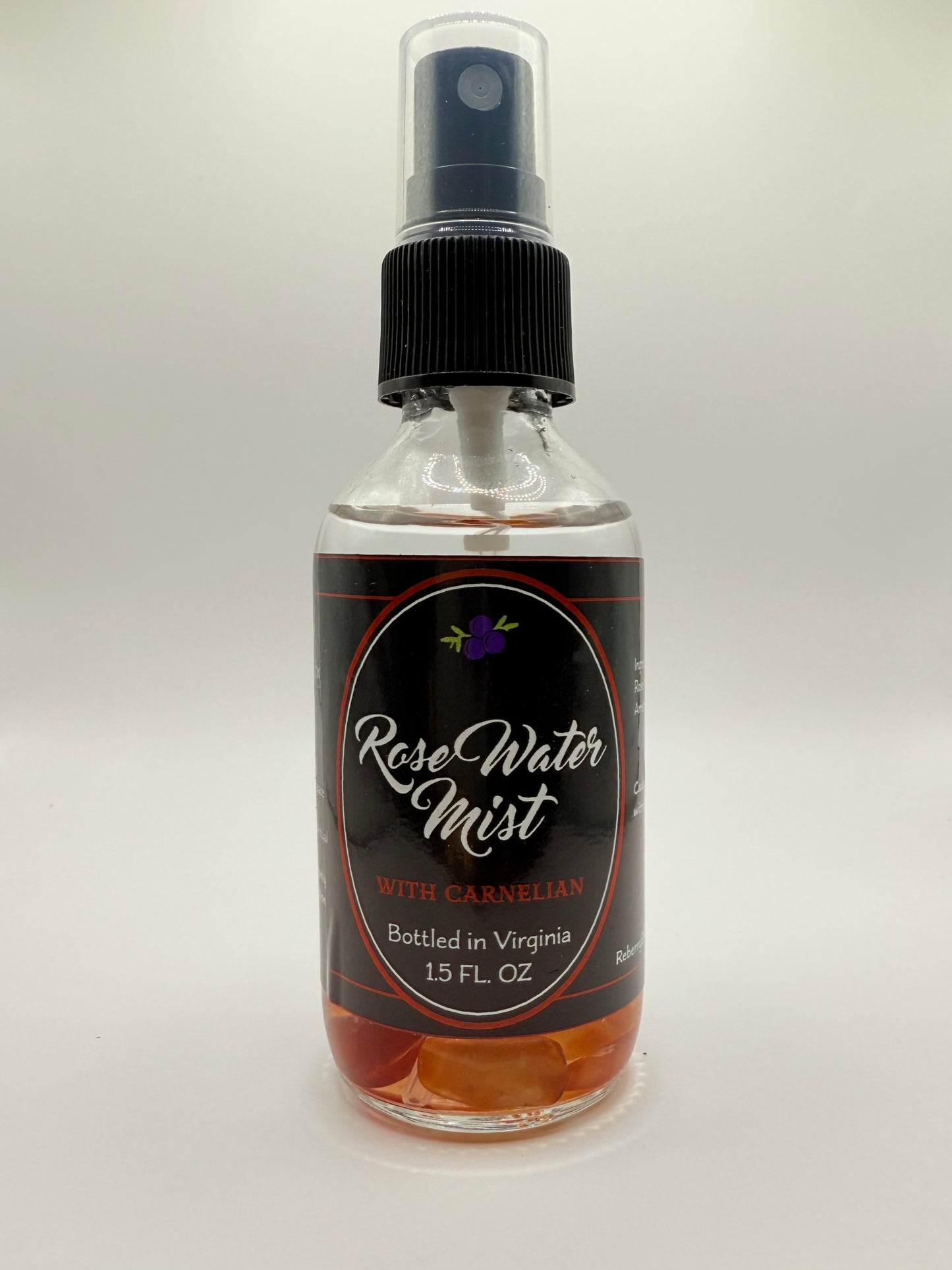 Rose Water Mist Infused with Carnelian - 1.5 Fl Oz