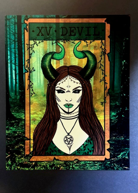 Devil Card Tarot Aluminum Print | 8x10