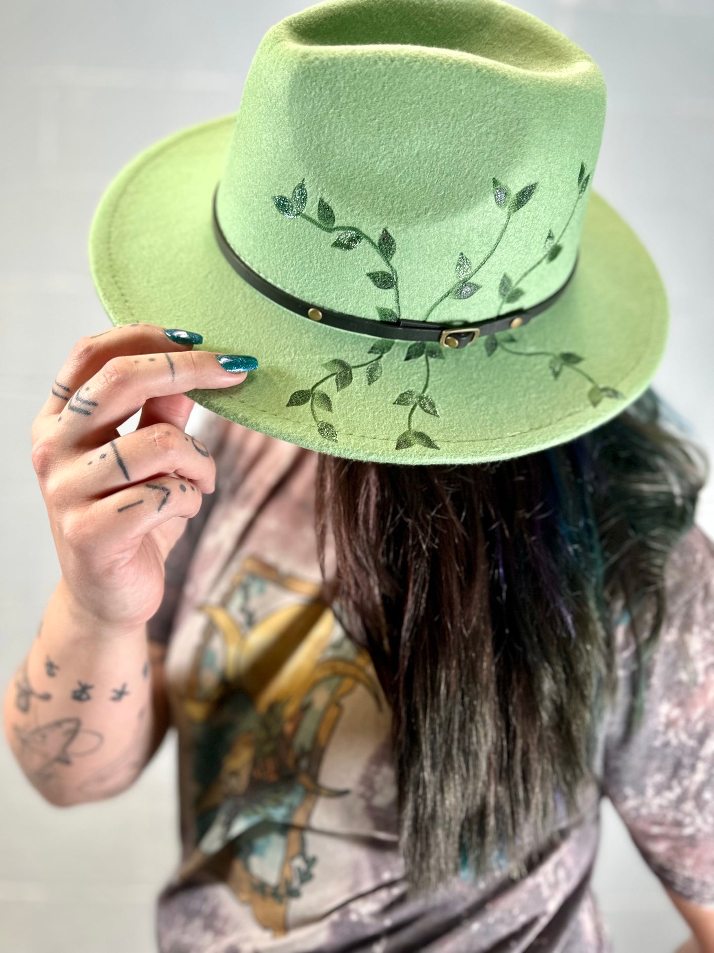 Green Wide Brim Hat