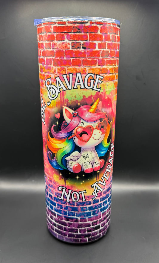 Be Savage Not Average Brick Tumbler