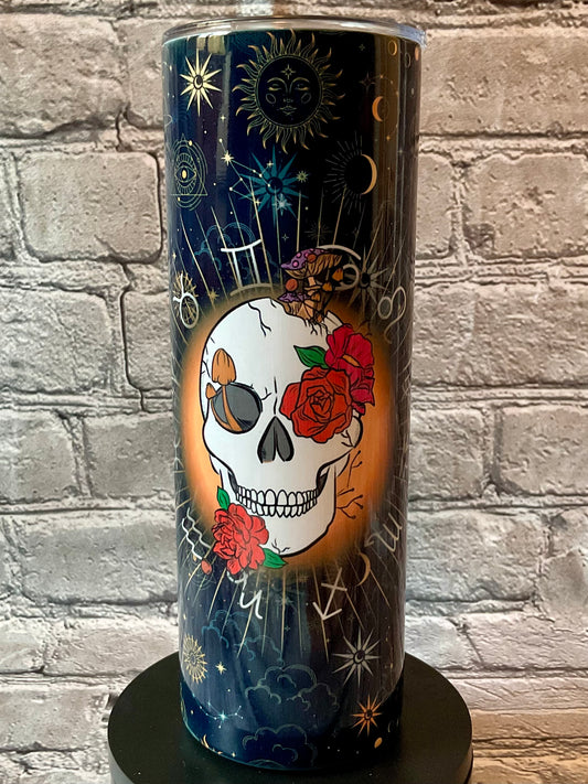 Zodiac Skull Tumbler