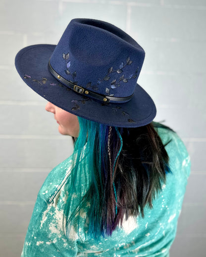 Dark Blue Wide Brim Hat
