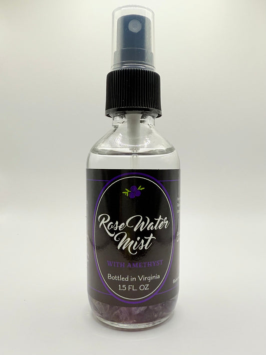 Rose Water Mist Infused with Amethyst - 1.5 Fl Oz