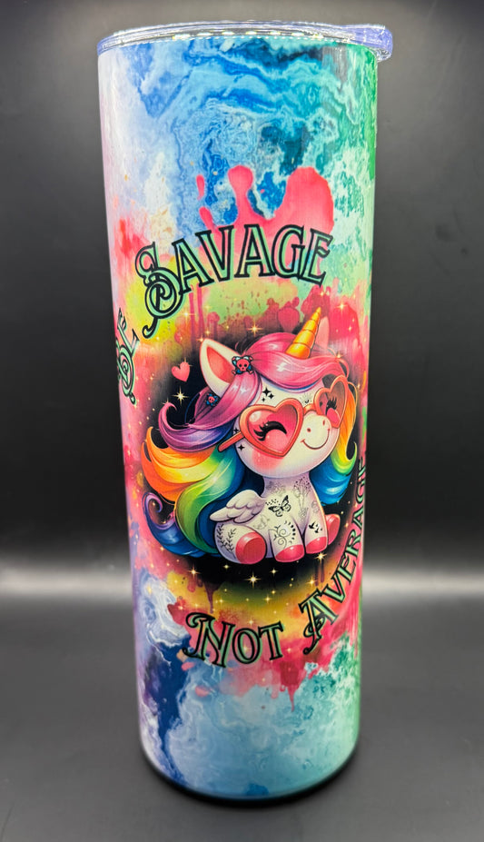 Be Savage Not Average Marble Tumbler