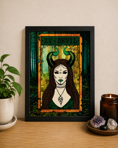 Devil Tarot Aluminum Print | 8x10