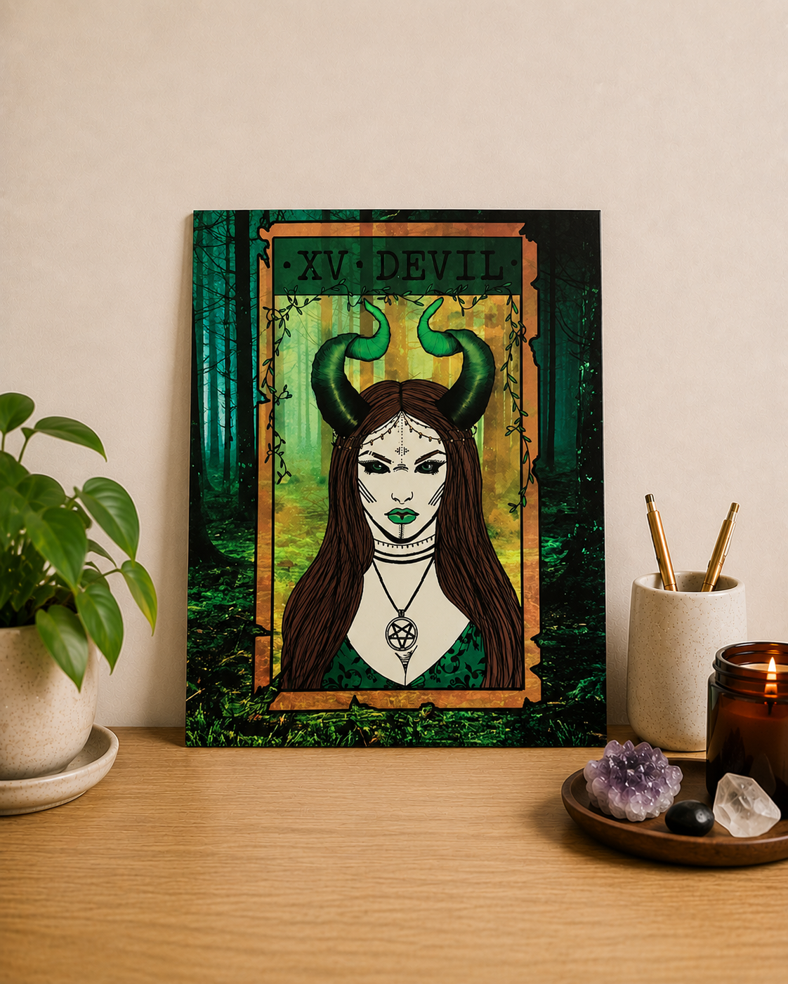 Devil Tarot Aluminum Print | 8x10