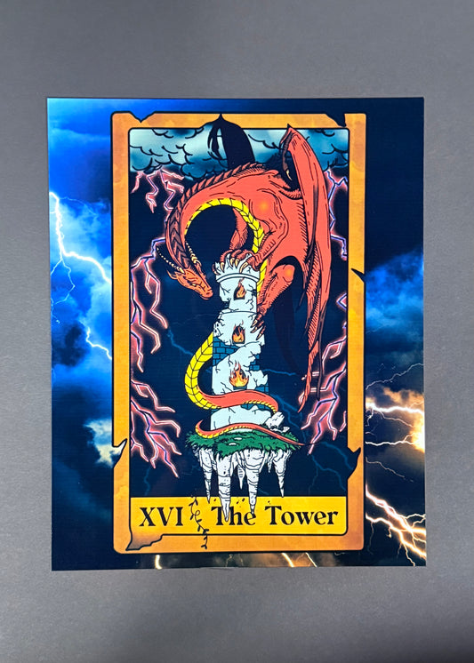 The Tower Tarot Aluminum Print | 8x10
