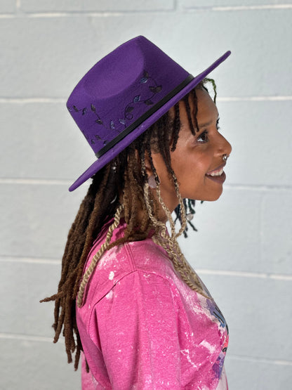 Purple Wide Brim Hat