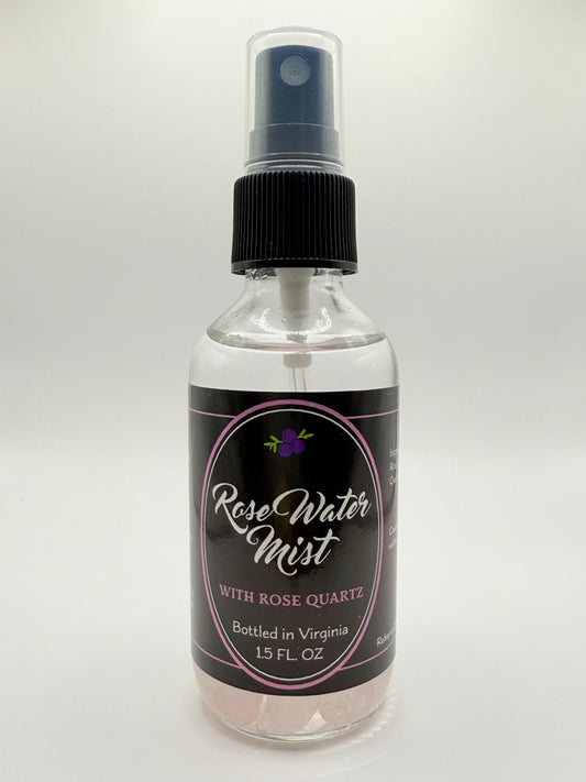 Rose Water Mist Infused with Rose Quartz - 1.5 Fl Oz