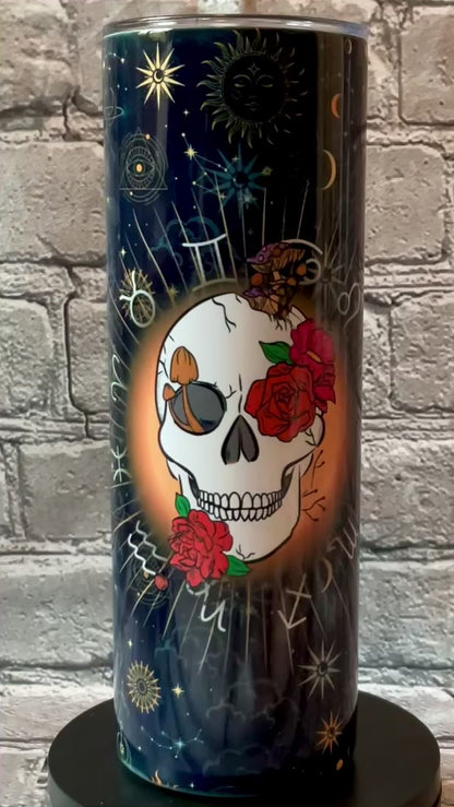 Zodiac Skull Tumbler